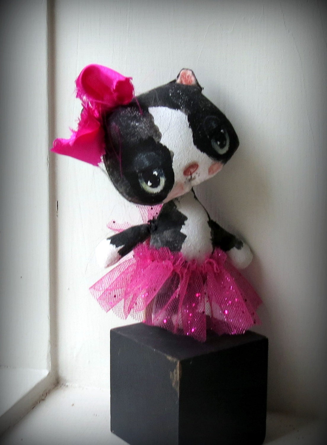 Sweet Kitten cloth doll in pink sparkly tutu