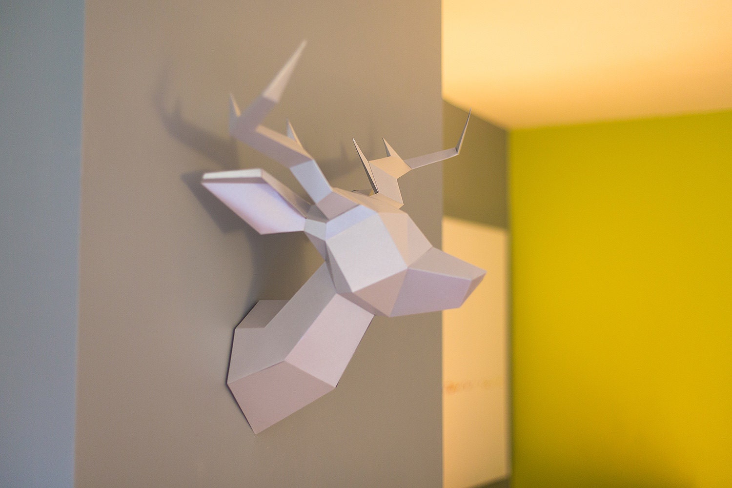 Shiny Silver Foldeer - Deer Head Papertoy
