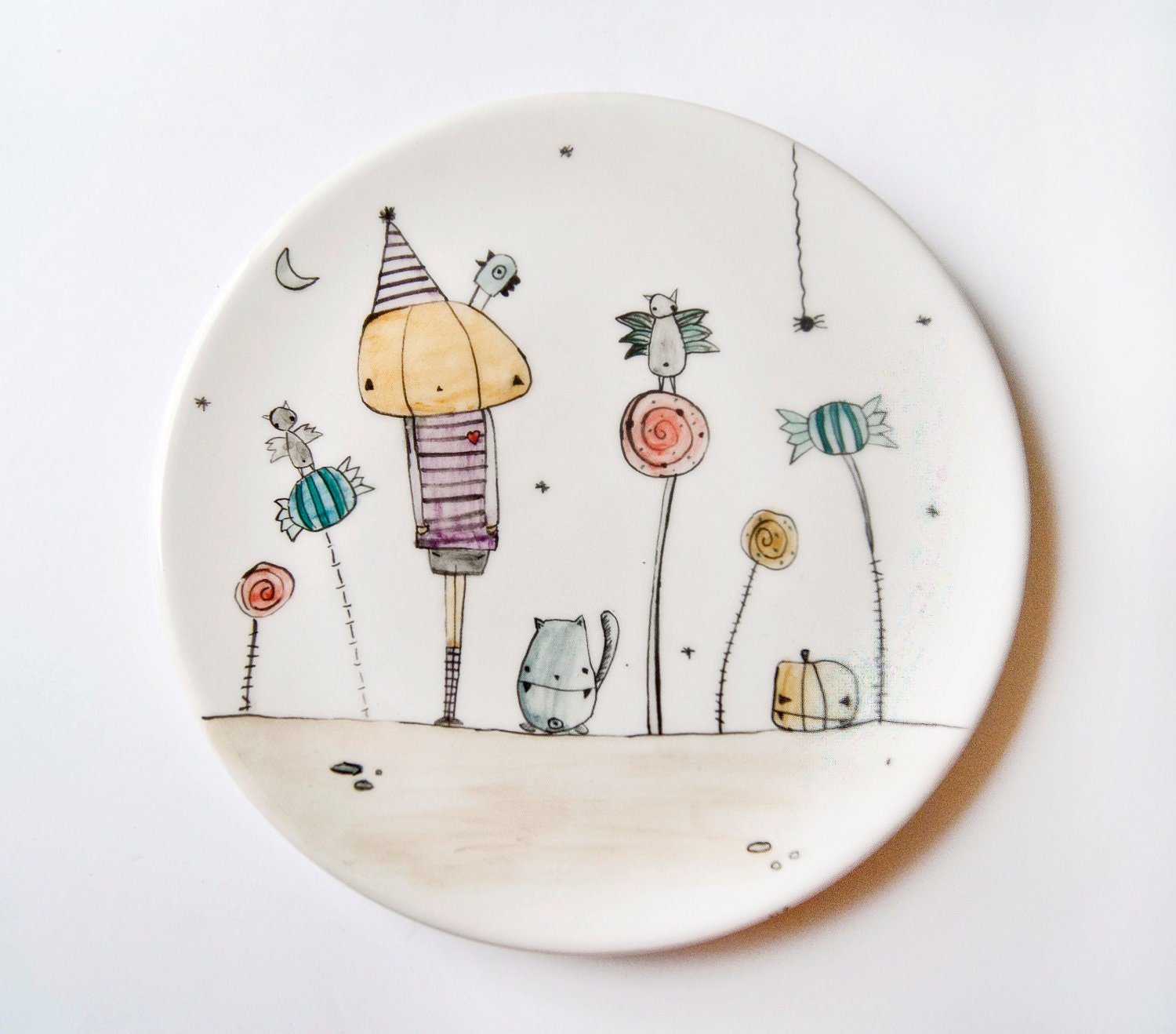 Halloween Plate - Dish for Halloween dish, pumpkin, candys, bats, Ghosts. Halloween dish