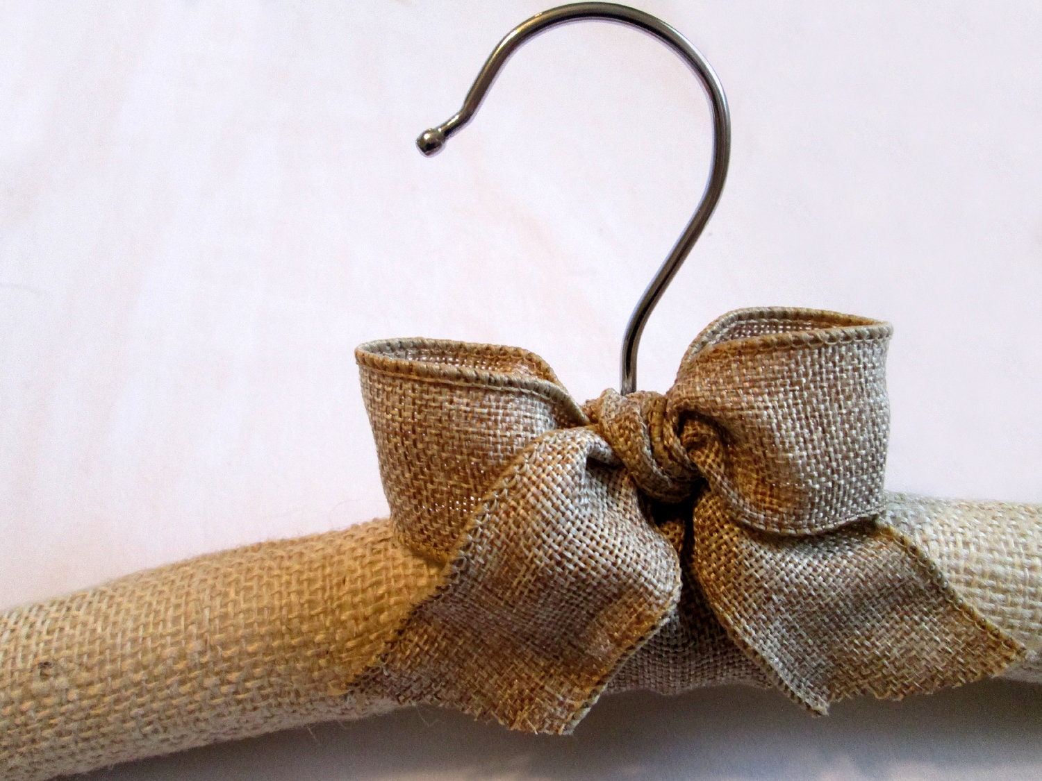 Contrasting Burlap Padded Hanger