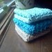 Cotton Washcloths/Dishcloths- 'Surf and Sand' set of three- 100% cotton, kitchen or bathroom