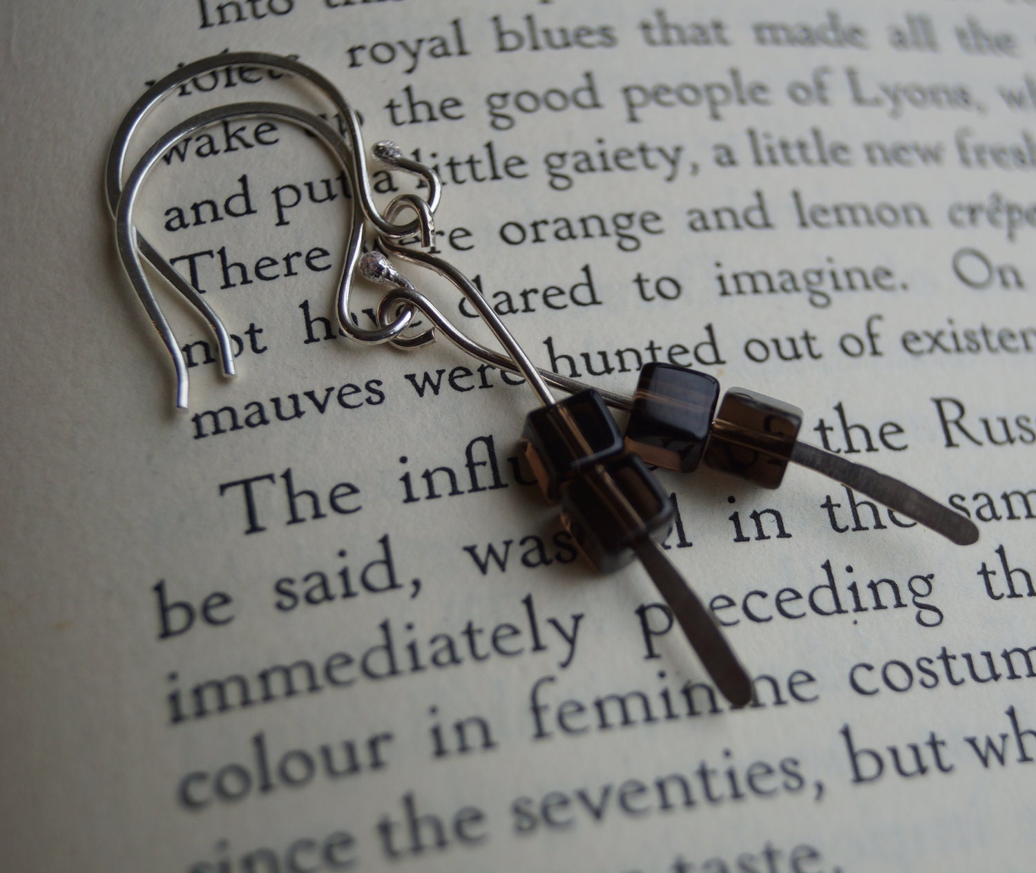 Smokey Quartz Silver Dangle Earrings