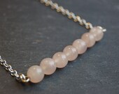 Rose Quartz Bar Necklace