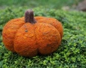 Wool Pumpkin Needle Felted Sculpture - Fairy Tale Orange - MADE TO ORDER - Large