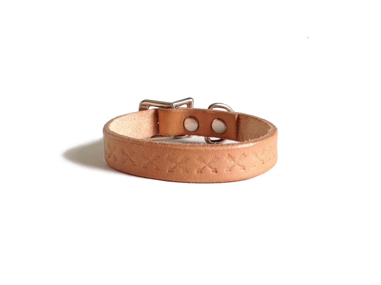 Leather dog collar custom design pet accessory size small