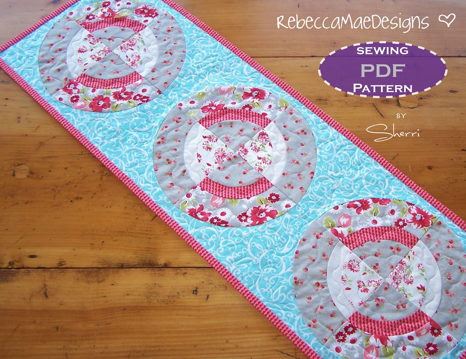 Items similar to Sewing Pattern for Quilted Table Runner Modern