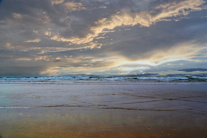 Oregon Ocean Sunset Photography Print 11X14 Fine Art Pacific Northwest Storm Beach Summer Landscape Photography Print.