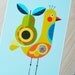 yellow bird with pear print