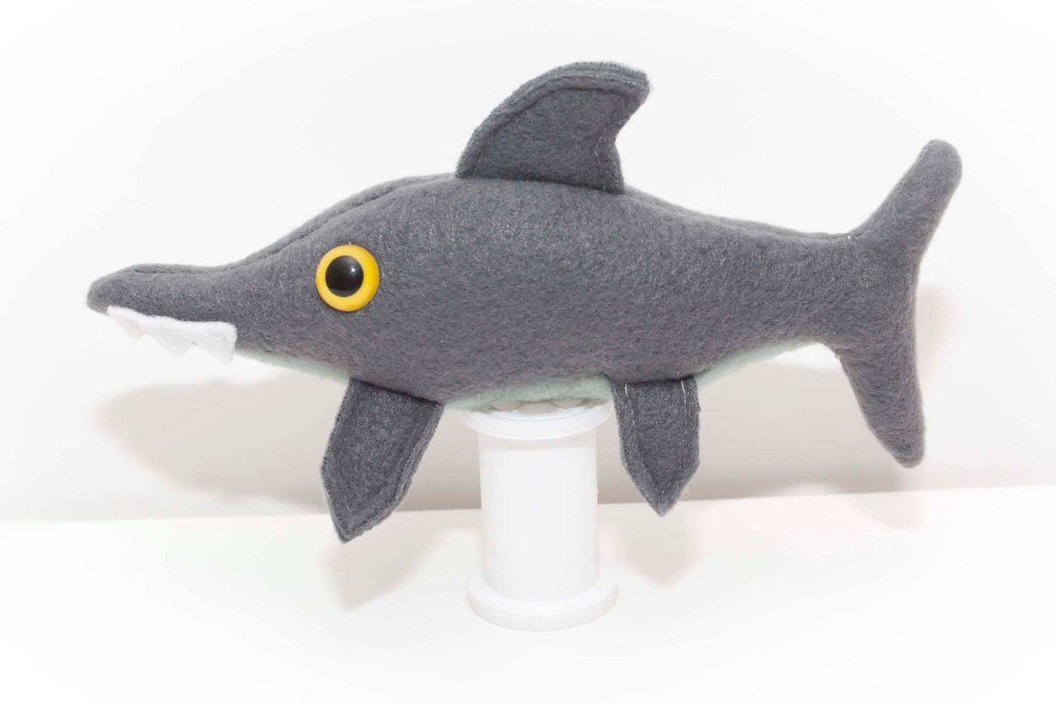 Baby Extinct Ichthyosaur Fossil Plush in Gray and Pale Green