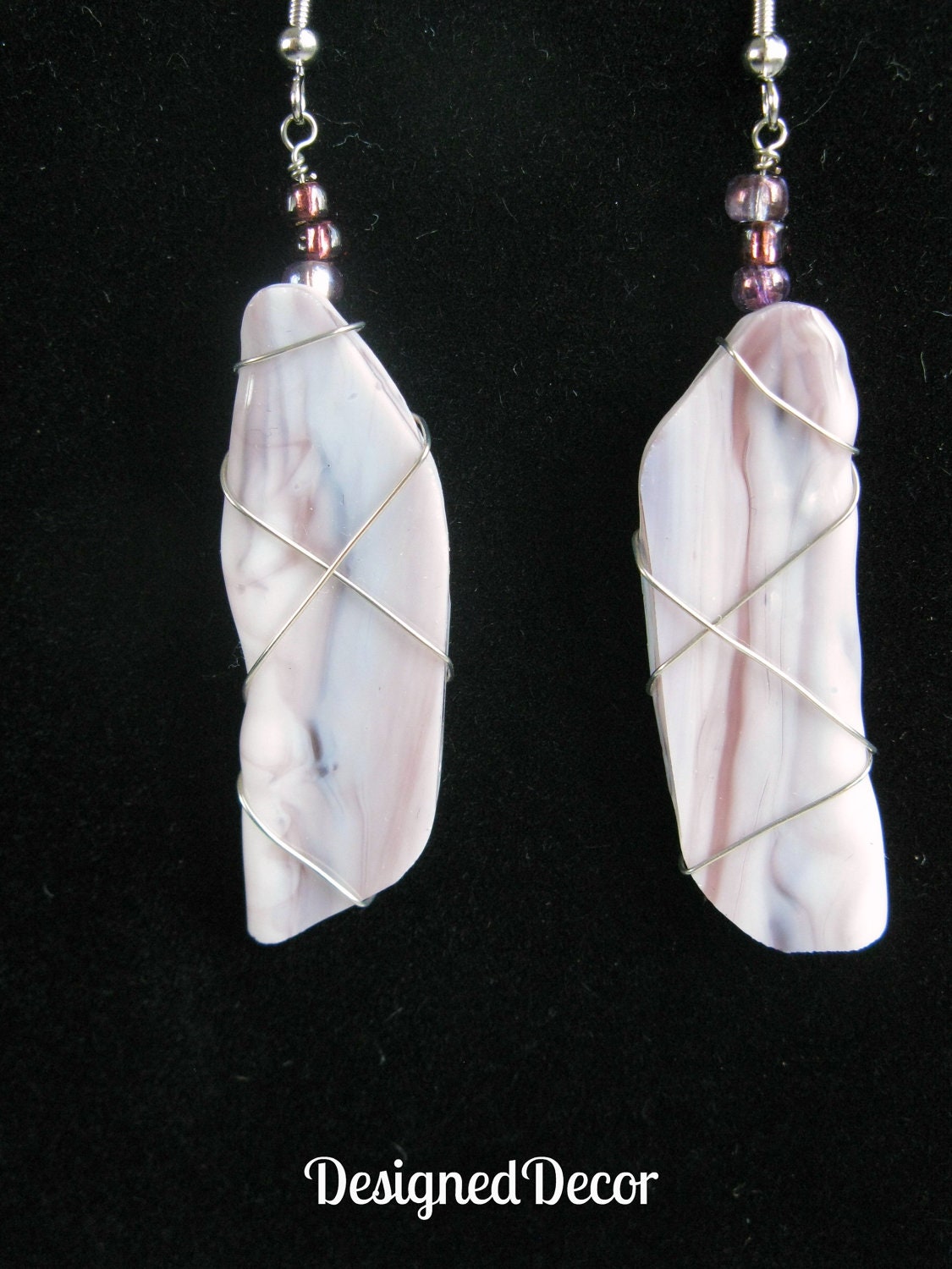 Stained Glass Wire Wrapped Earrings