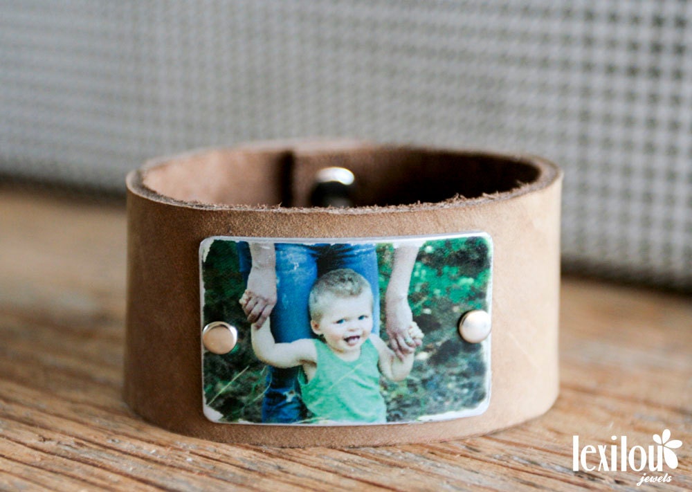 Custom Leather Photo Bracelet