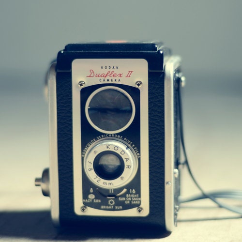 Vintage camera decor- dreamy camera photo, hipster, teal, retro, whimsical, geekery, 8x8 print, fine art photography, still life