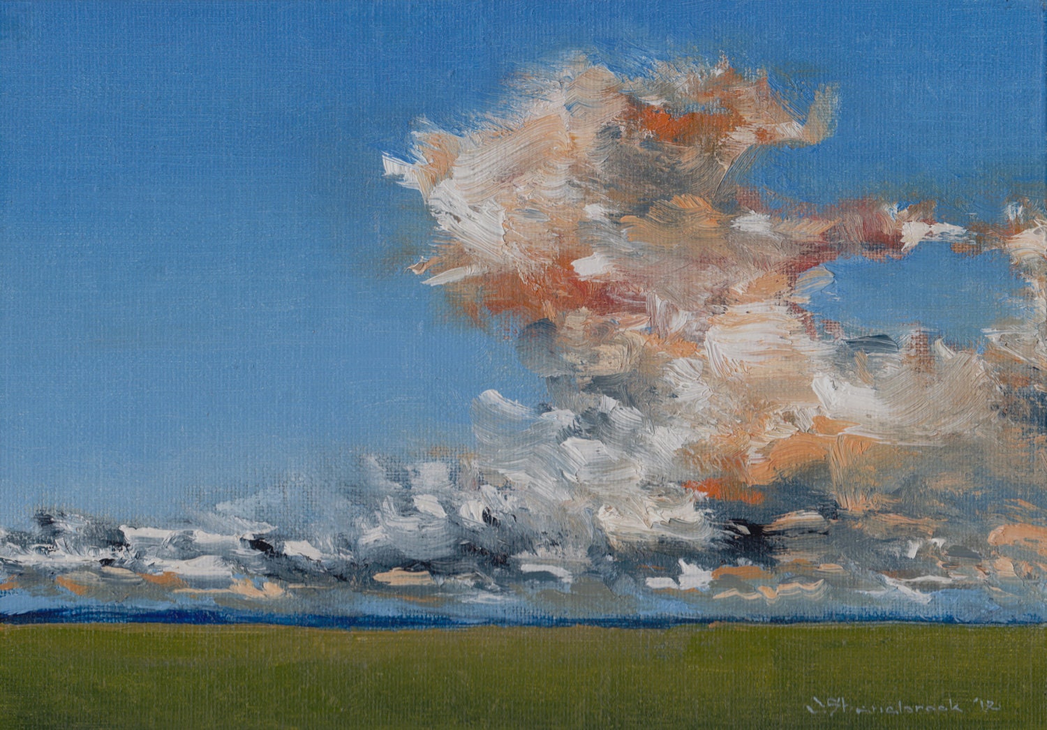 Grassland Day, Neodesha, Kansas - Original Oil Painting by Seminary Road Artists