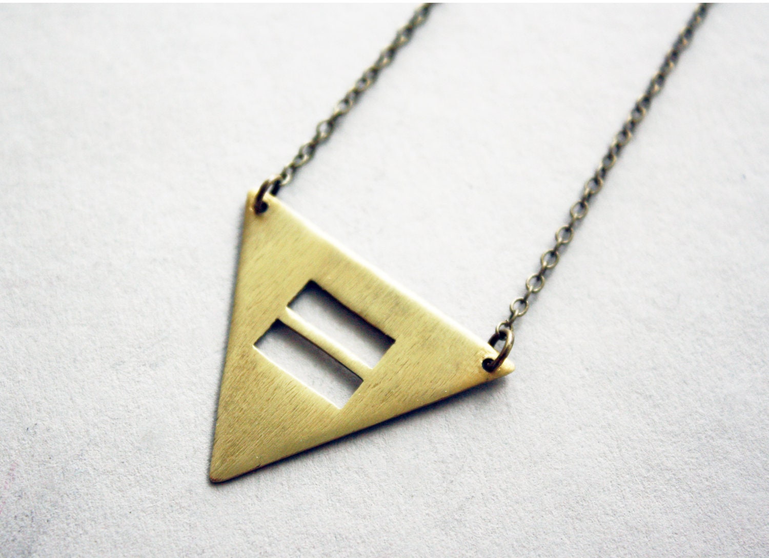 Triangle Equality Necklace - Simple Brass Necklace LGBTQ