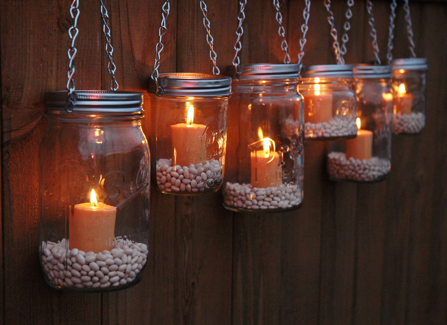 DIY Hanging Mason Jar Luminary Lantern Lids - Set of 6