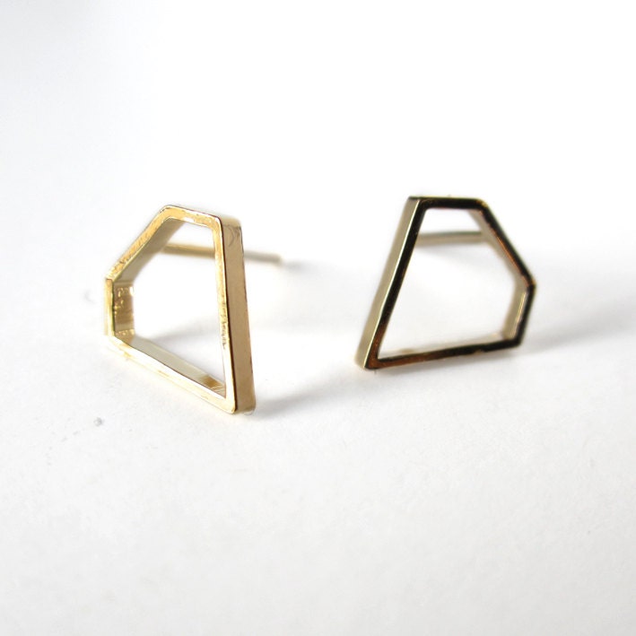NEW - Tiny diamond gold filled earrings 24kt