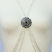 Silver Crystal Gemstone Persephone Empire Body Jewelry Harness Necklace