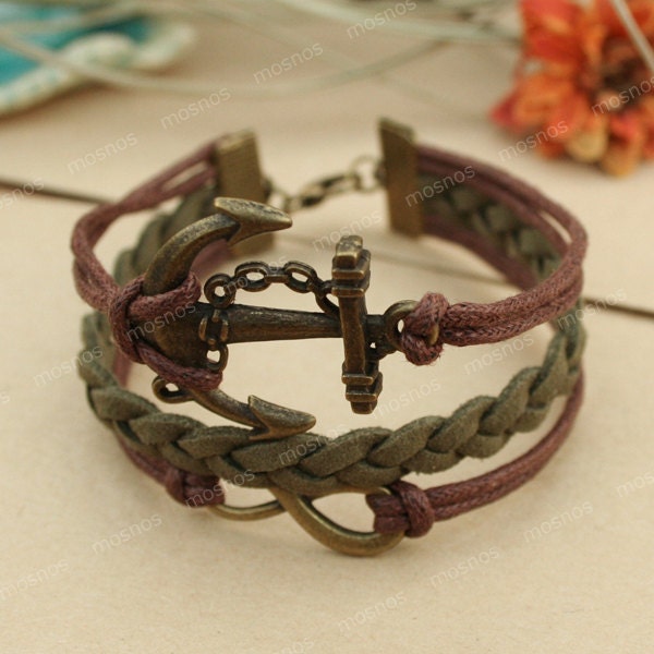 Bracelet- anchor and infinity bracelet for friends, gift for boyfriend, unique bracelet