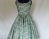 A la Mode Custom Made Swing Dress w/ lace overlay