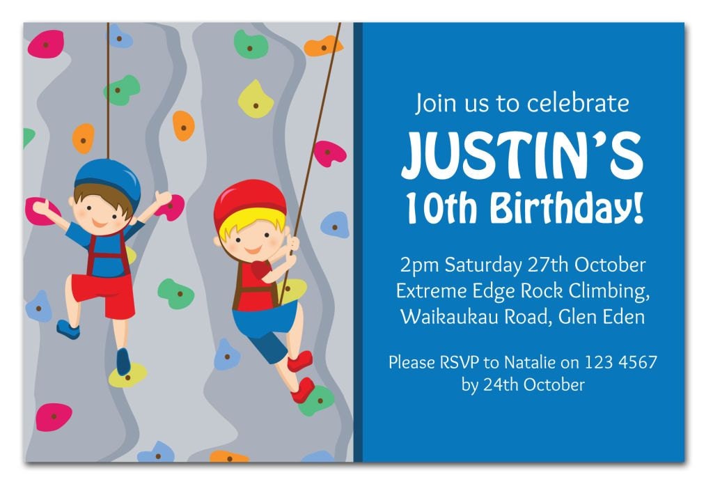 Rock Climbing Boy Themed Birthday Party Invitation Qty 10 Il_170x135