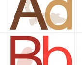 Peeking Animals - LARGE Printable Alphabet Playtime Cards - 5x7 - No Overlapping Letters