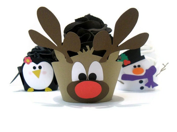 Reindeer Cupcake Wrappers - Set of 12 Il_570xn