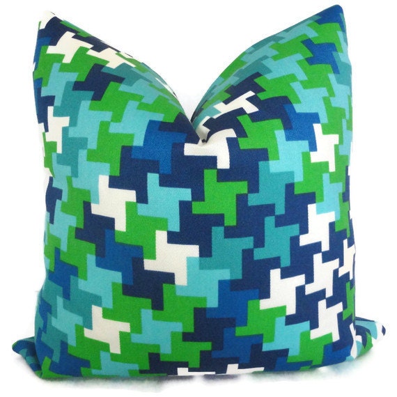 Trina Turk Jax Azure Indoor Outdoor Pillow Cover, Schumacher, 18x18, 20x20, 22x22, Accent Pillow, Throw Pillow, Pillow Cover