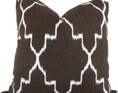 Chocolate Brown and White Lattice Decorative Pillow Covers 18x18, 20x20, 22x22 or Lumbar Pillow - Accent Pillow