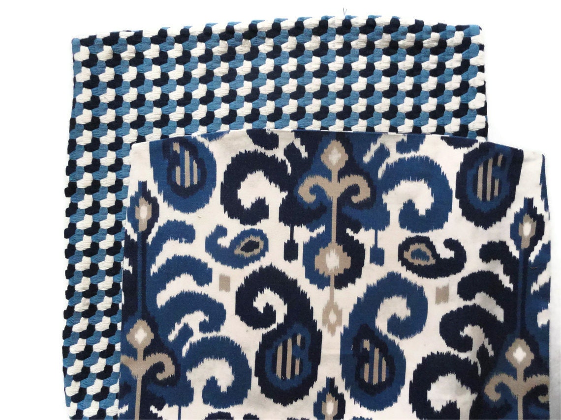 Duralee Blue Ikat Decorative Pillow Cover 18x18, 20x20 or 22x22, Accent Pillow, Throw Pillow, Pillow Cover