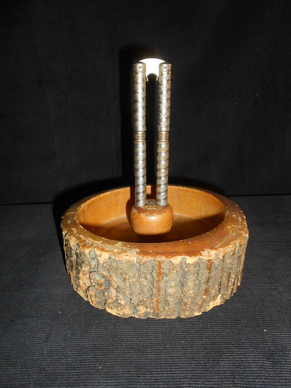 VINTAGE NUT CRACKER set with wooden bowl & by VintageTreasuresRus