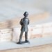 Moustached Policeman - Tiny Lead Figurine - Dark Silver Miniature