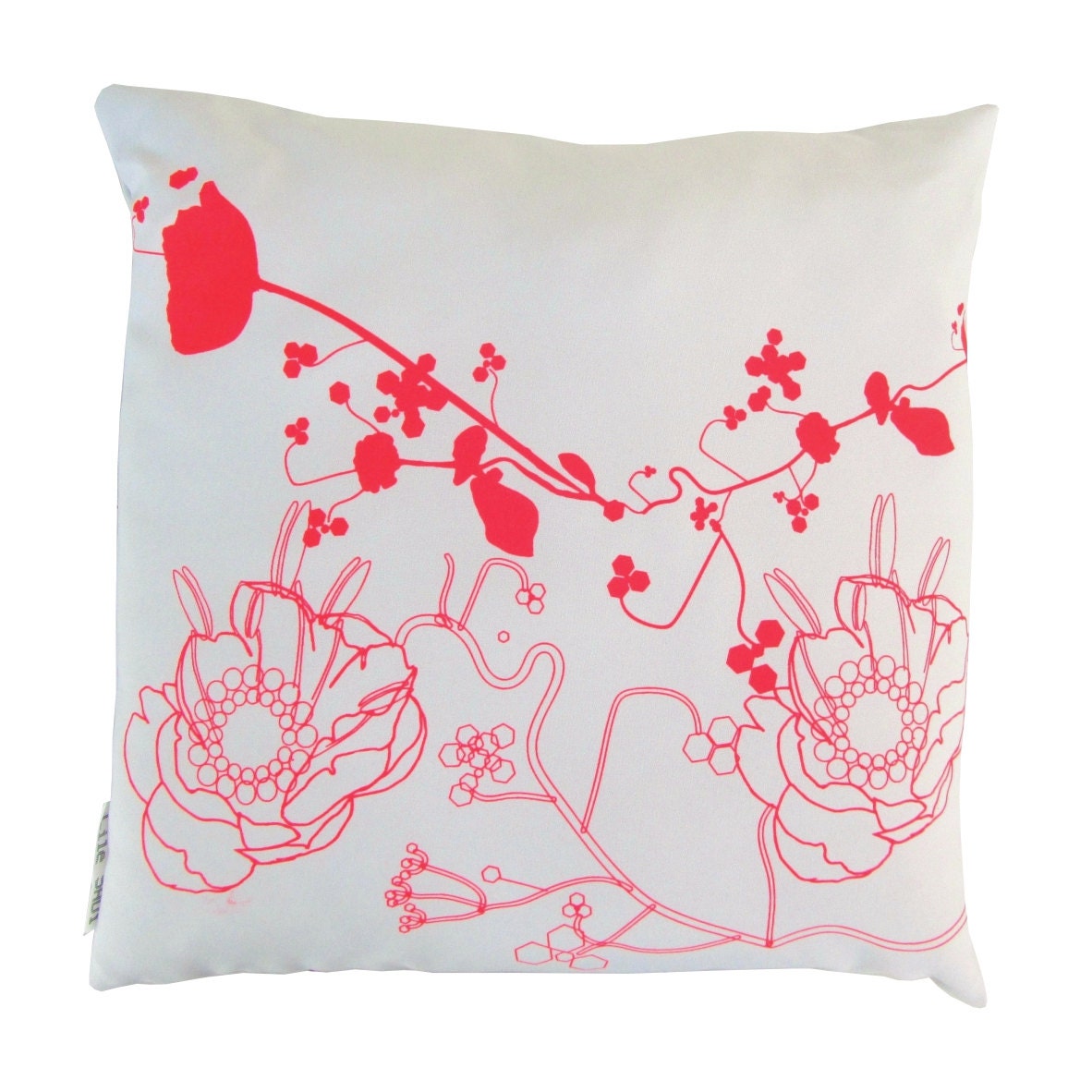 Pillow 'Fluor UP' - hand screen printed 45x45 cm
