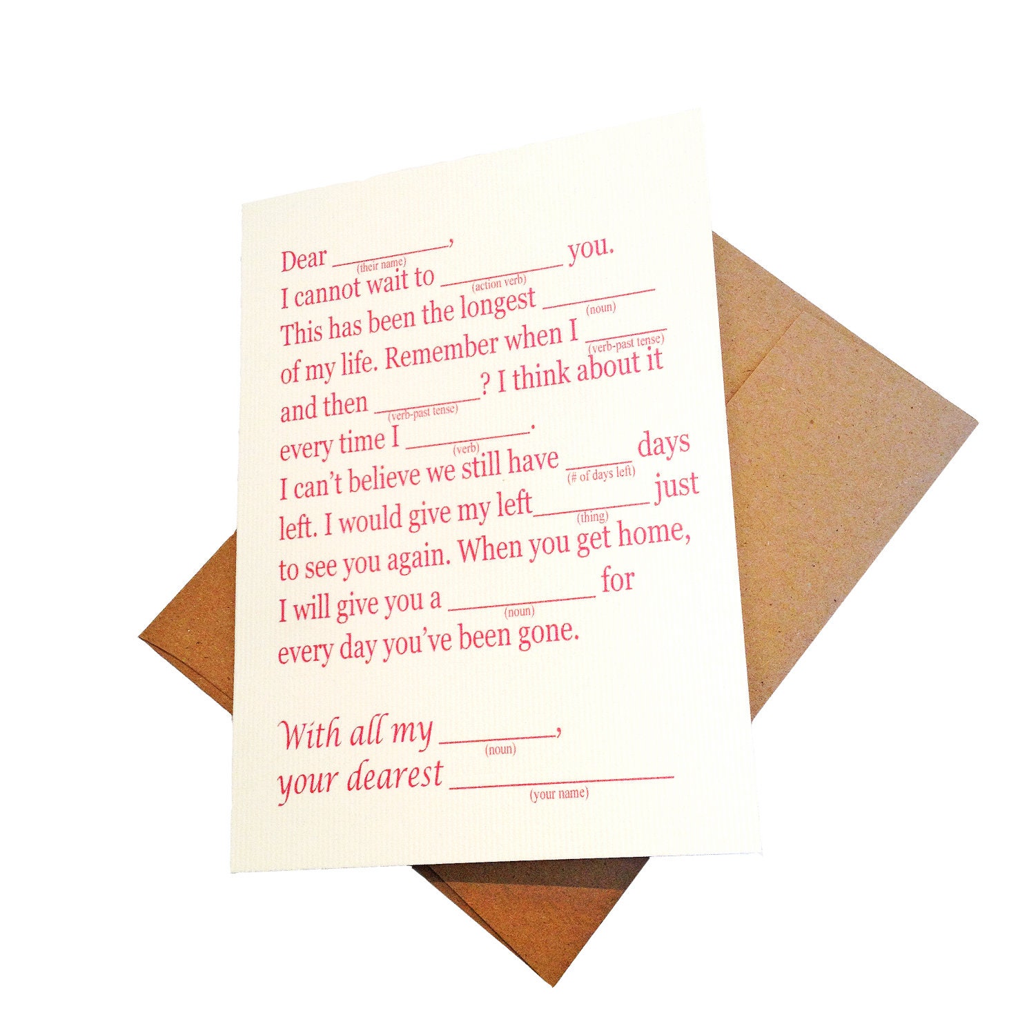 Military Greeting Card - Original Mad Libs