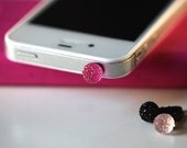 Kawaii BLING CRYSTAL BALL in 3 Colors Iphone Earphone Plug/Dust Plug - Cellphone Headphone Handmade Decorations