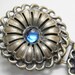 Vintage Blue Cabochon Belt Sash Buckle, 40s