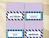 Sweet Shoppe Boy Baby Shower - CUSTOM PRINTABLE Tent Cards
