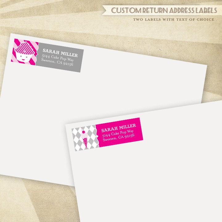 Sweet Shoppe Girl Baby Shower - CUSTOM PRINTABLE Return Address Labels (Pink)