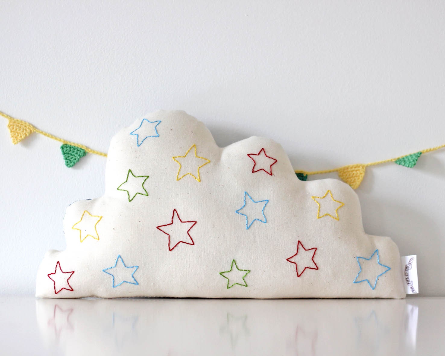 Cloud Cushion Embroidered Stars SMALL