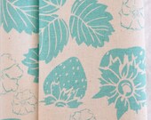 STRAWBERRY FIELD hand printed fabric panel