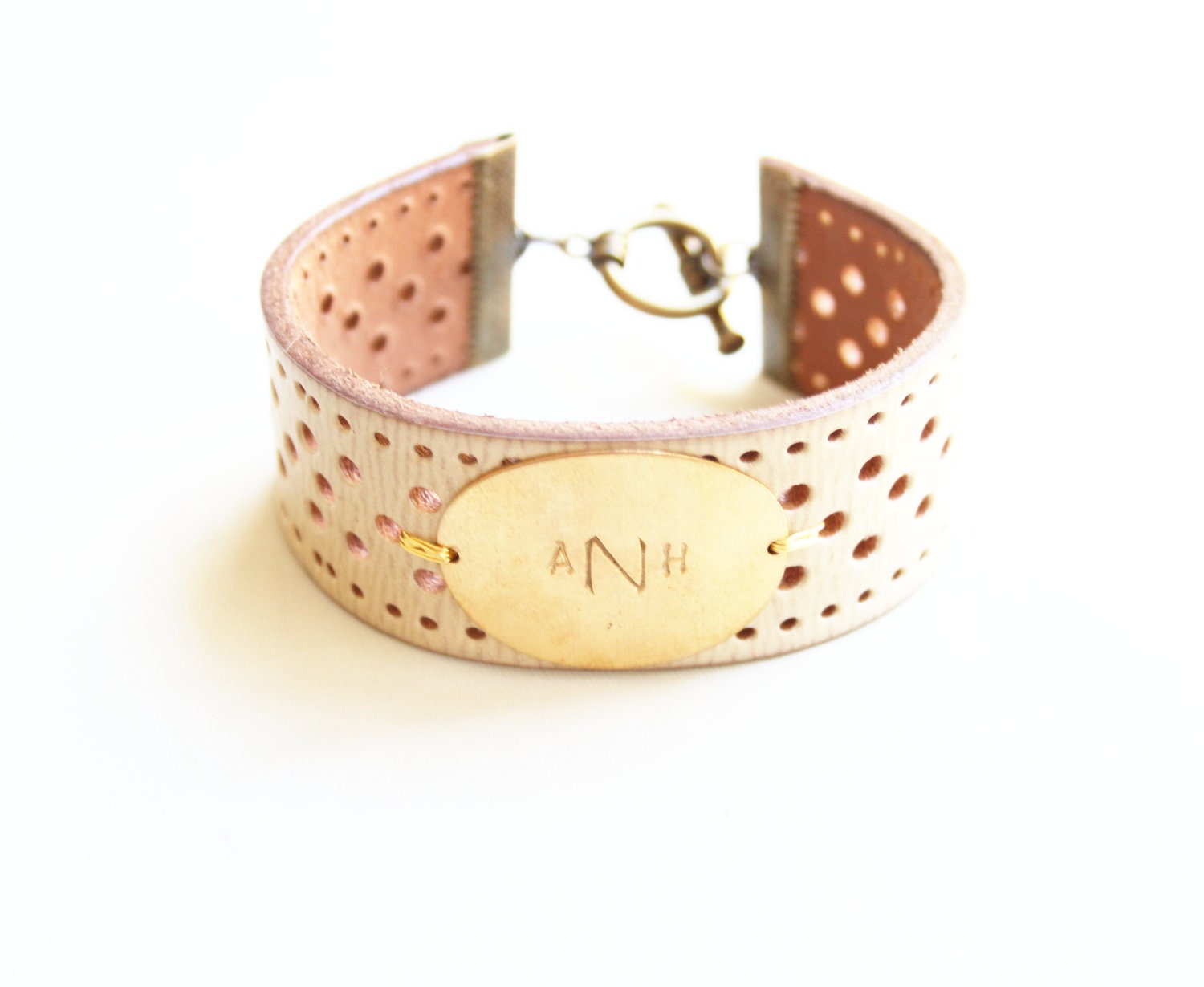 Monogram White Leather Bracelet, Initial Bracelet, Personalized Bracelet, Name Bracelet, Custom Name Bracelet