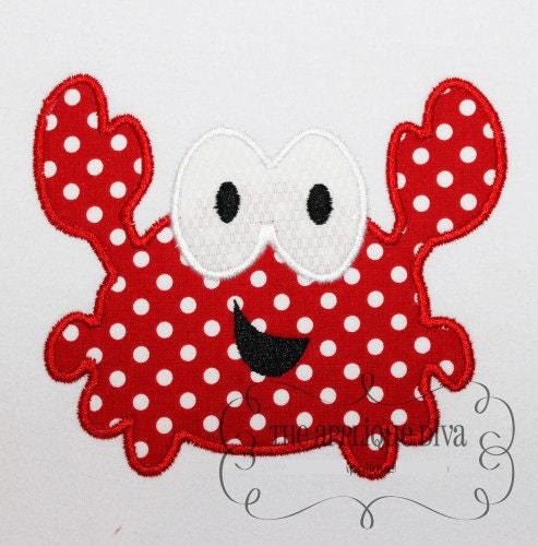 Summer Big Eye Crab Embroidery Design Machine Applique