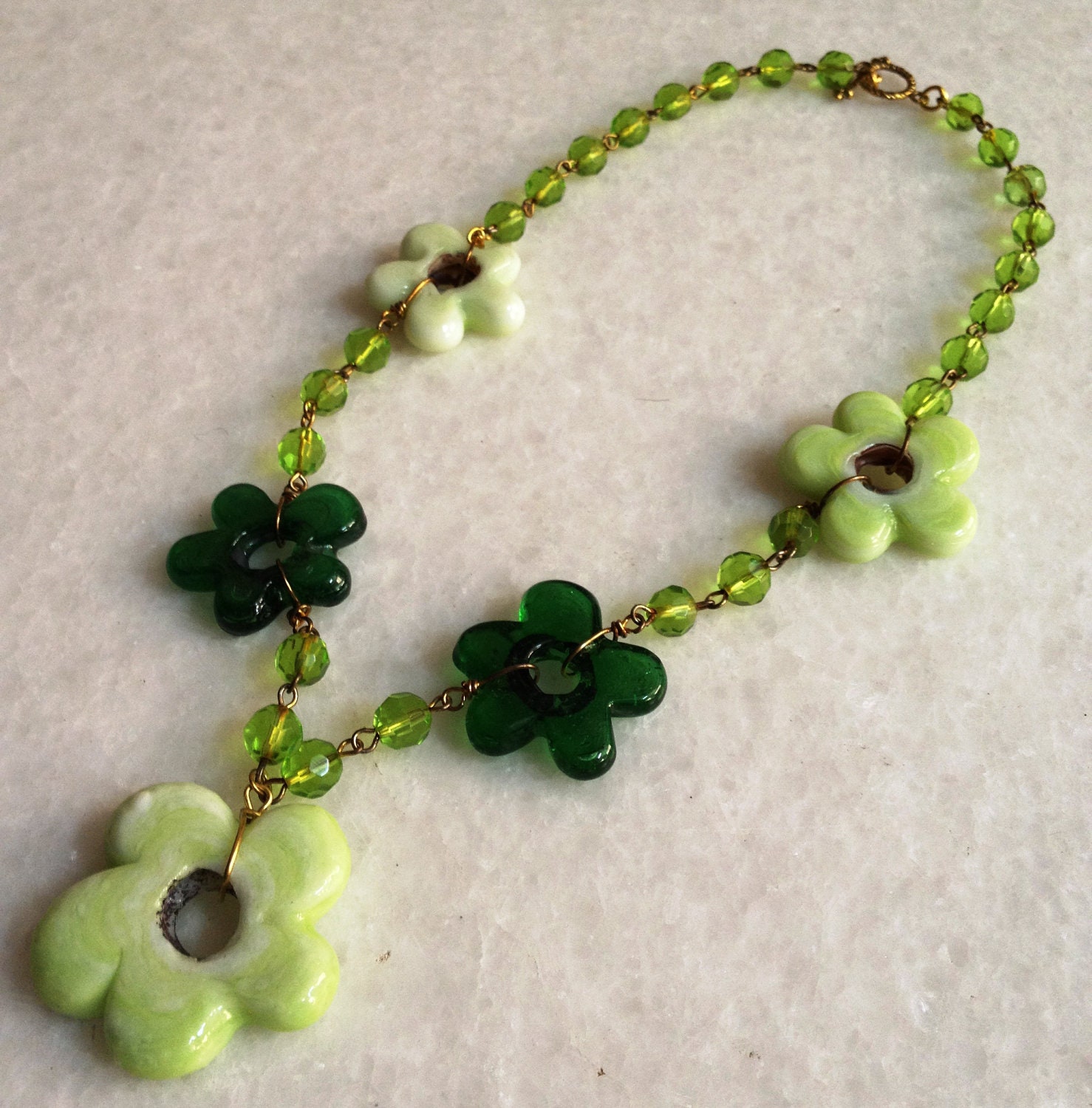 Short Necklaces - Flower Glass Group 2