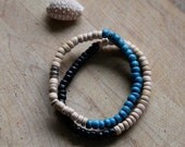 Two Small Stretchy Coconut Bracelets