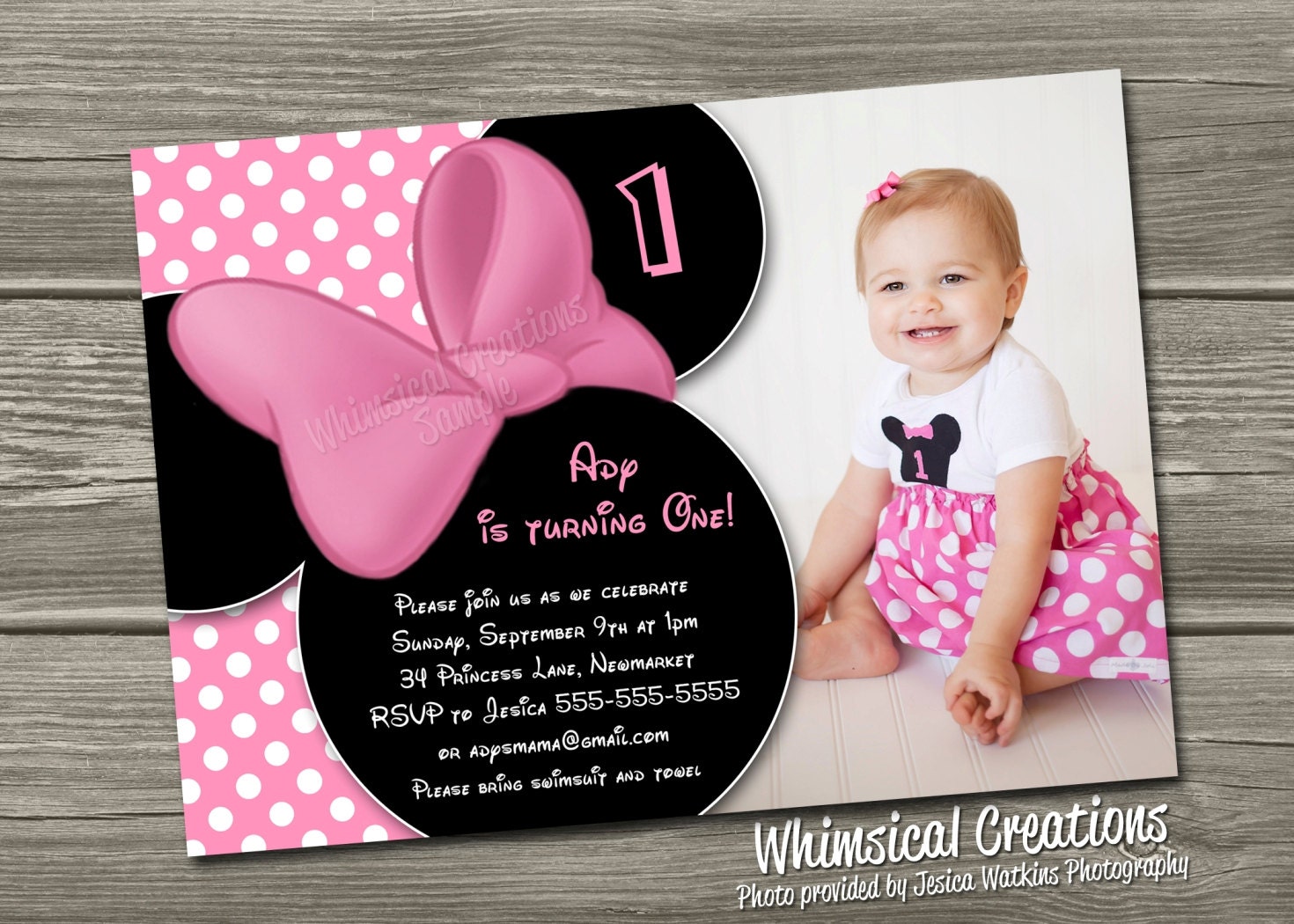 Minnie Mouse Birthday Invitation (Digital File) I Design, You Print - Includes 50% OFF coupon for Thank You card