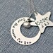 Hand Stamped Necklace - Personalized Sterling Silver Necklace - Over the Moon - Custom Jewelry by Three Little Pixies