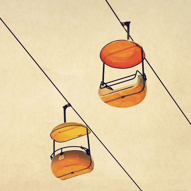 mid century art, sixties, carnival photo, orange mustard, minimalist mango, 60s, mad men,  Number 40, 8x8 photograph