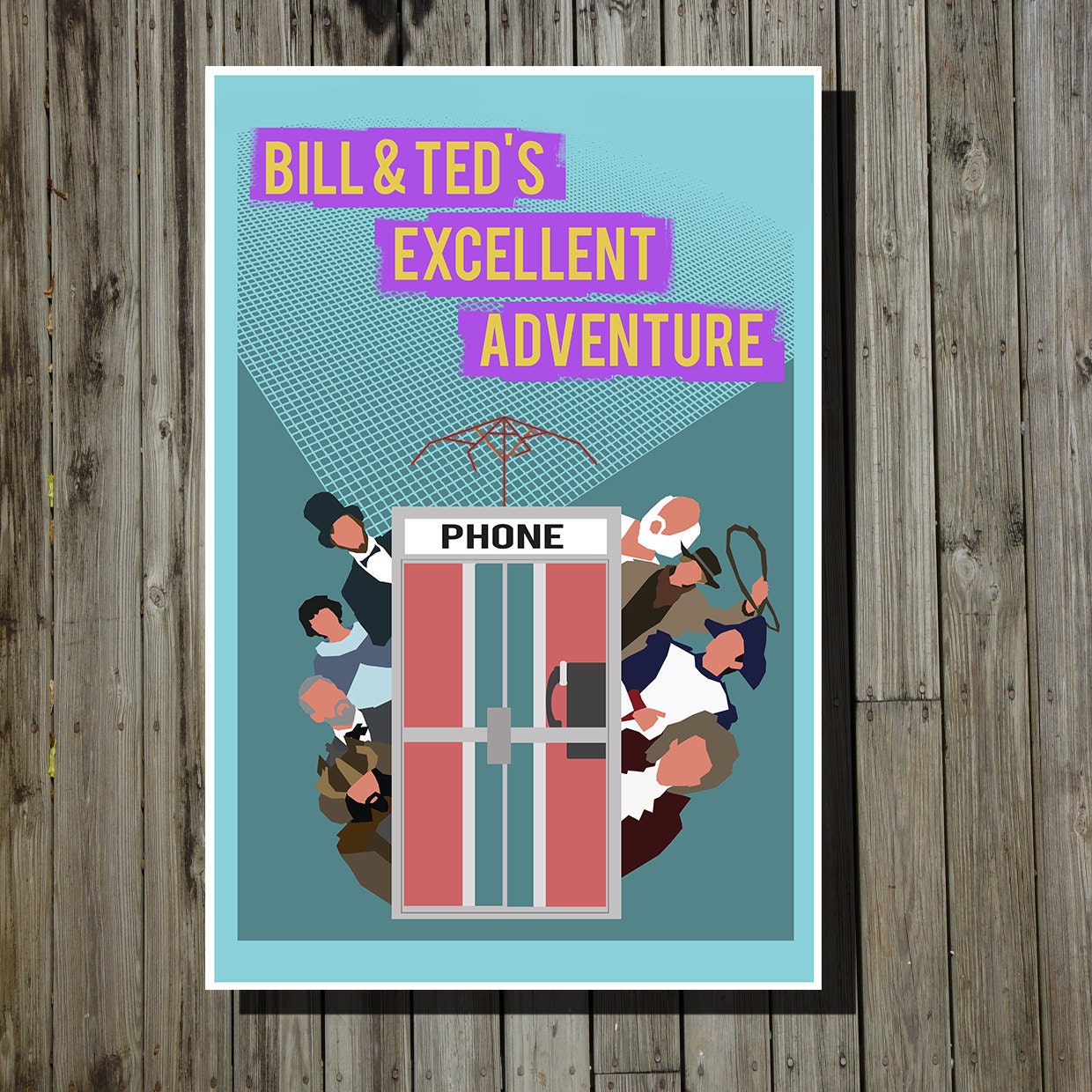 Bill and Ted's Excellent Adventure geekery retro poster minimalist art movie poster print art poster print 11x17
