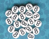 Low Close Out Price-Number 8-6mm Precosia White Czech Glass Number Beads-50pc