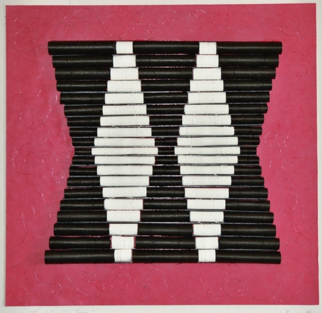 Original 3-Dimensional paper art, rolled paper art, black and white original art