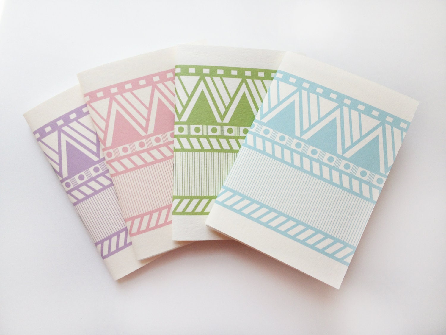 Lines and Triangle Pastel Colored Notebooks Set of 4 - featured items at Refinery29